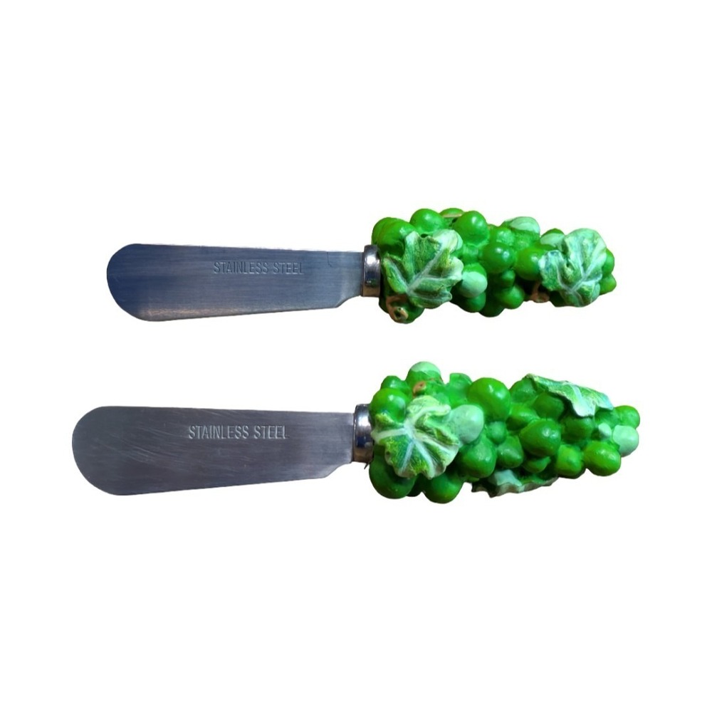 Grapes Shaped Cheese Spreaders Stainless Steel Set Of 2